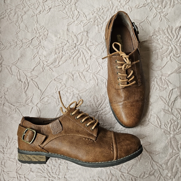 Brown leather lace up loafers - Picture 2 of 6